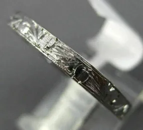 ANTIQUE 18KT WHITE GOLD CLASSIC FILIGREE MILGRAIN WEDDING ANNIVERSARY RING #1053