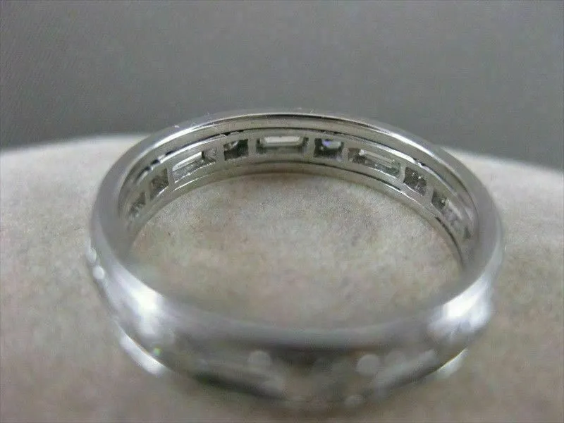 ANTIQUE .83CTW DIAMOND FILIGREE ETERNITY WEDDING PLATINUM ANNIVERSARY RING #3290
