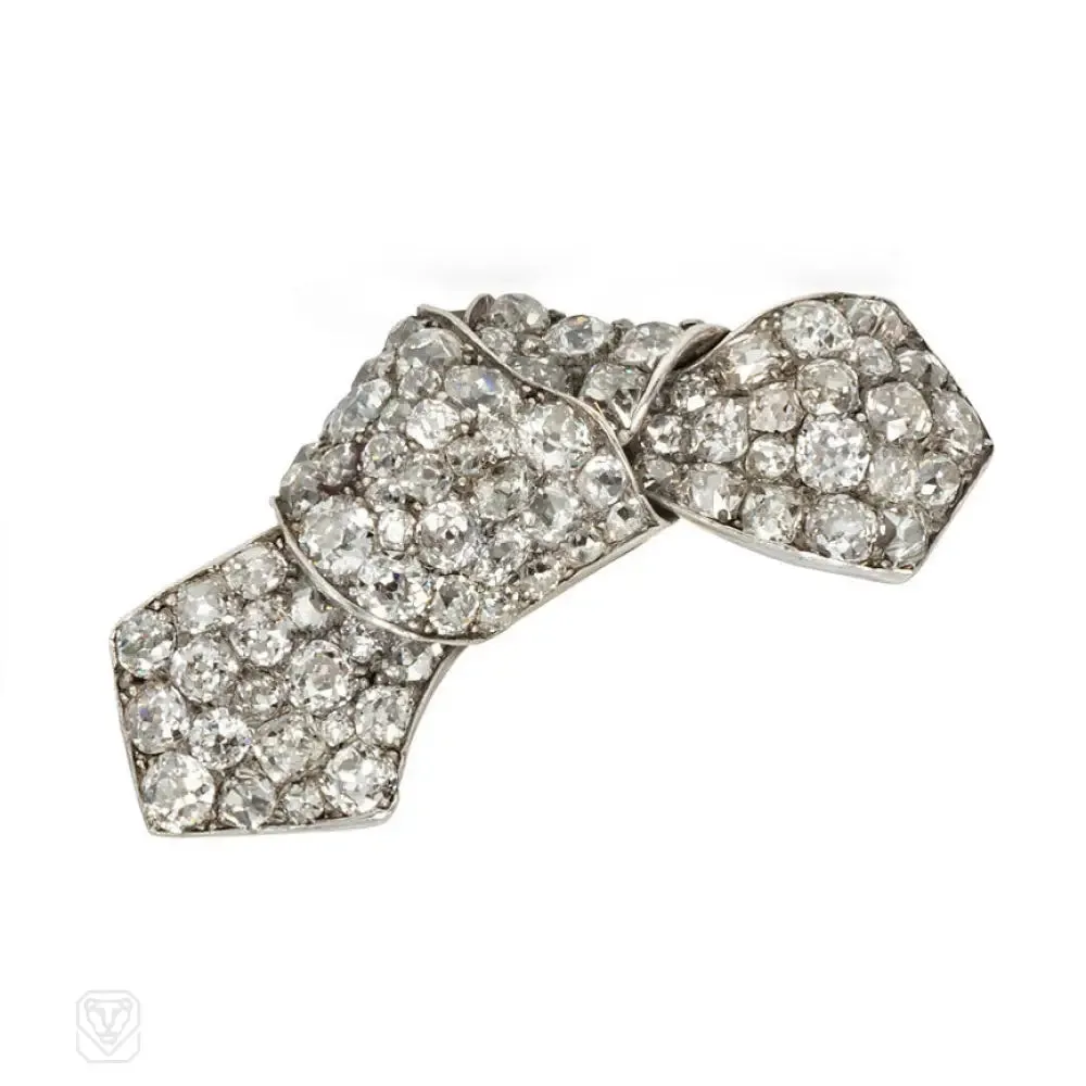 Antique diamond knotted brooch, Austro-Hungary