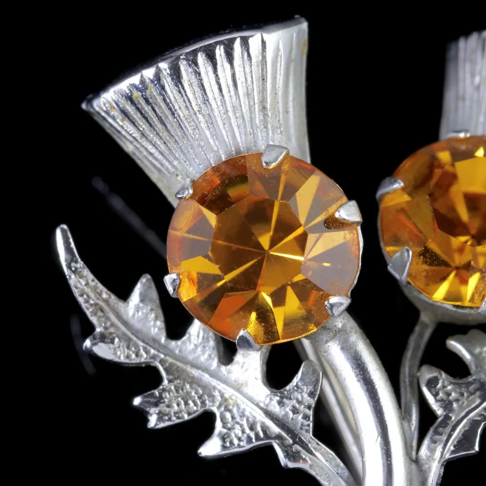 Antique Victorian Scottish Silver Thistle Brooch Circa 1860