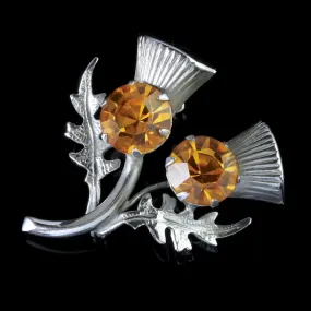 Antique Victorian Scottish Silver Thistle Brooch Circa 1860