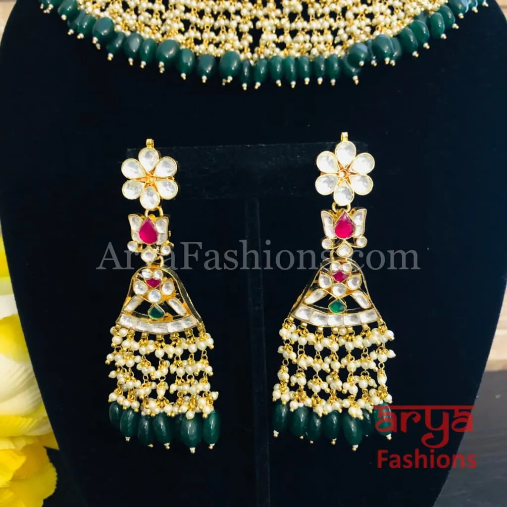 Anusha Emerald Green Rajwadi Necklace