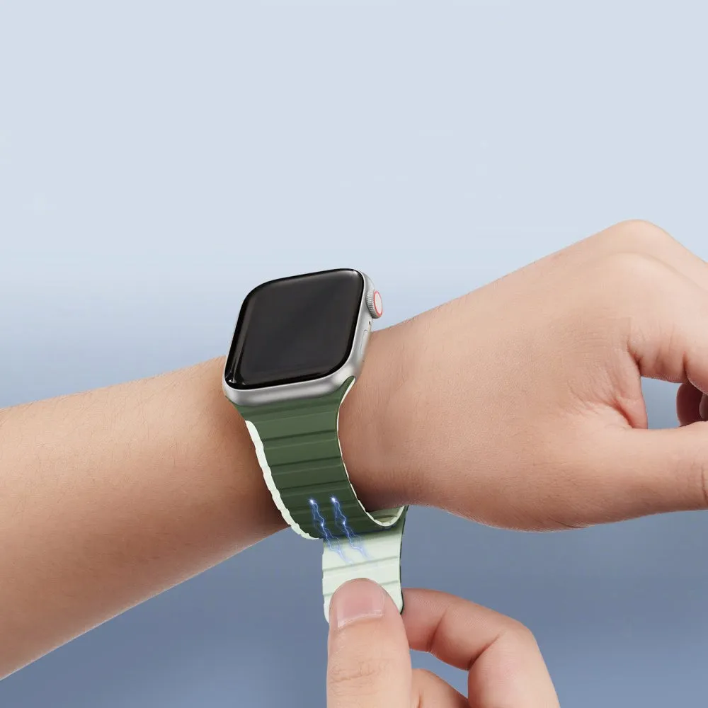 Apple Watch (38/40/SE/41/42mm) Dux Ducis LD-Series Magnetisk Silikone Rem - Grøn