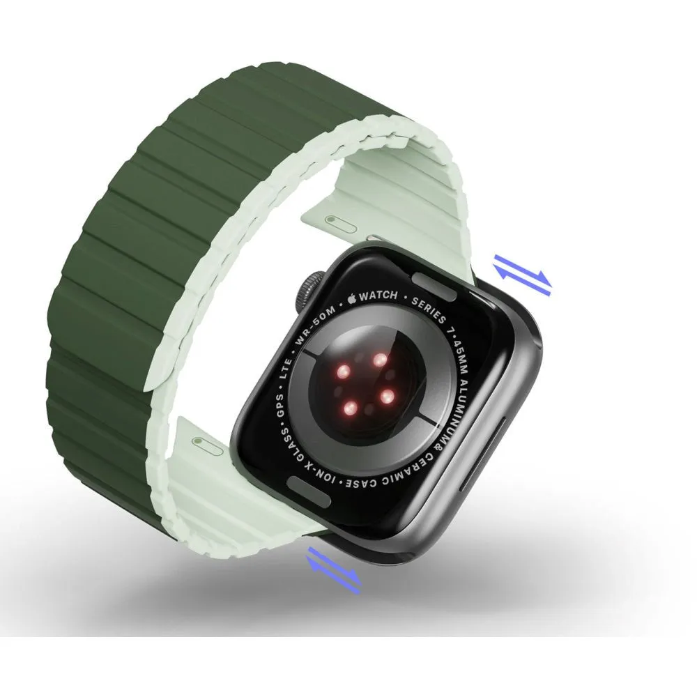 Apple Watch (38/40/SE/41/42mm) Dux Ducis LD-Series Magnetisk Silikone Rem - Grøn