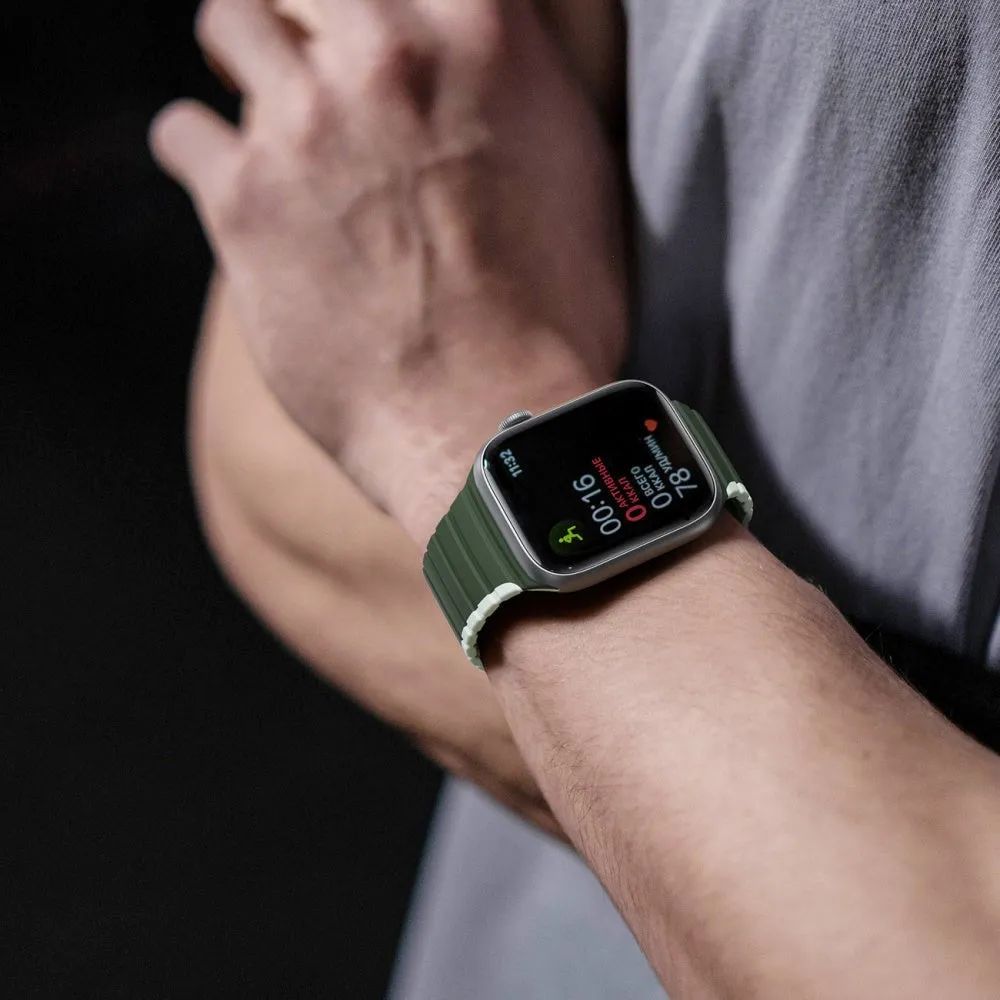 Apple Watch (38/40/SE/41/42mm) Dux Ducis LD-Series Magnetisk Silikone Rem - Grøn