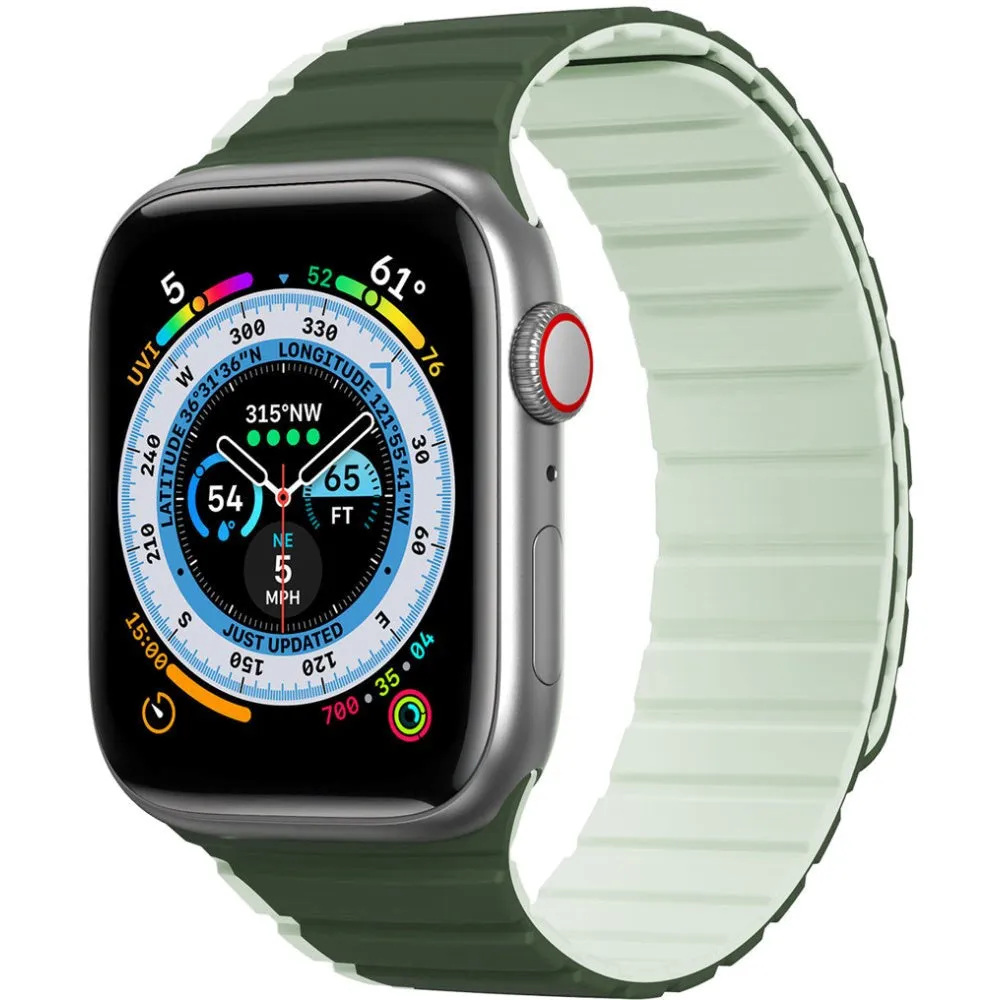Apple Watch (38/40/SE/41/42mm) Dux Ducis LD-Series Magnetisk Silikone Rem - Grøn