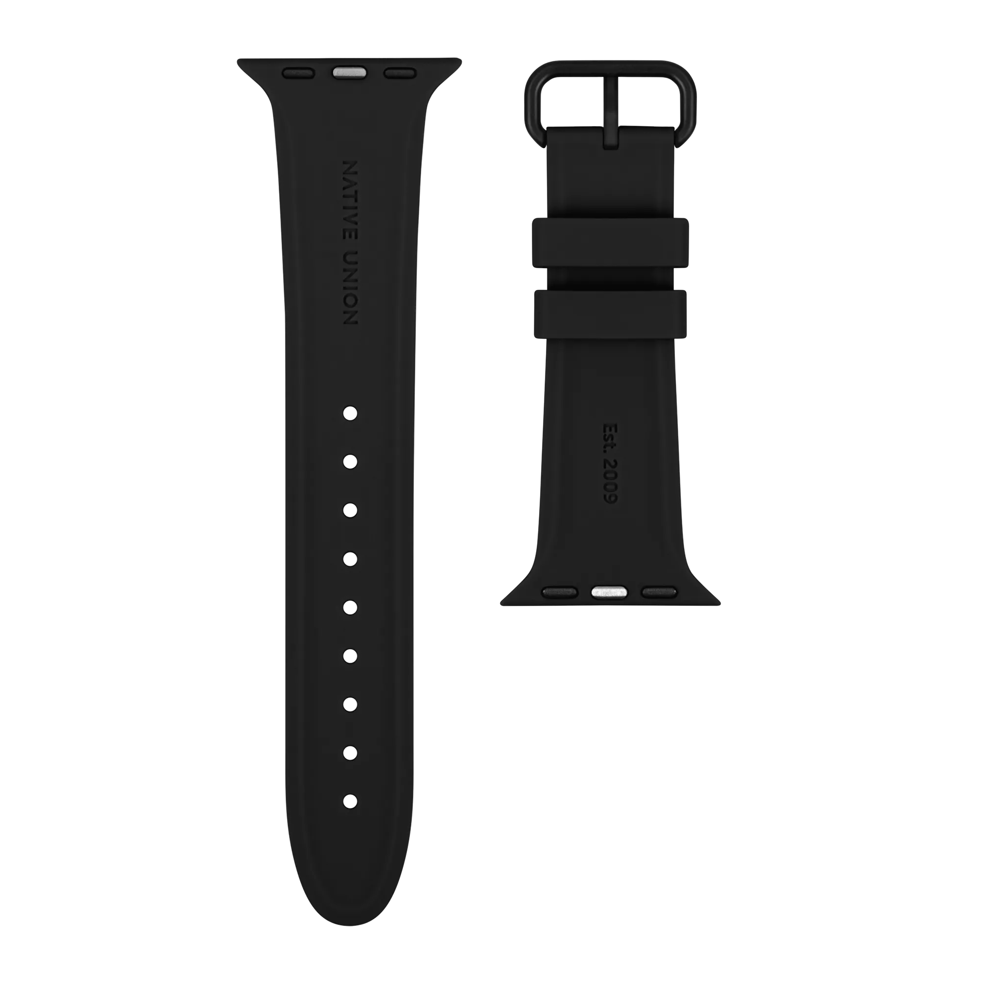 Apple Watch (38/40/SE/41/42mm) Native Union Curve Strap Silikone Rem - Sort