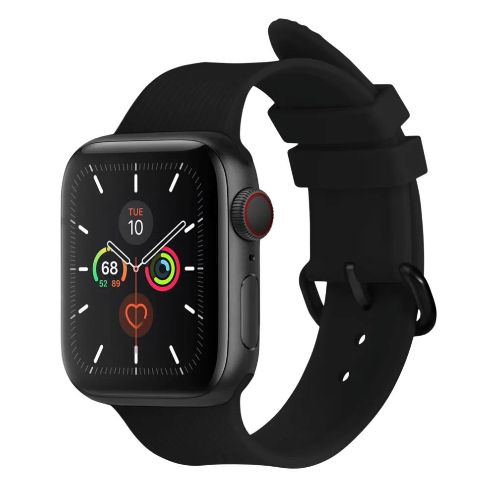 Apple Watch (38/40/SE/41/42mm) Native Union Curve Strap Silikone Rem - Sort