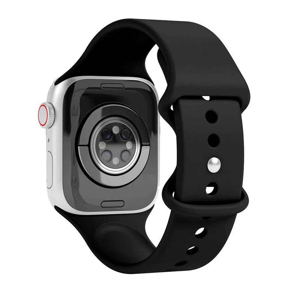 Apple Watch (42/44/SE/45/46/49mm) Vonmählen Classic Band Silikone Rem - Sort