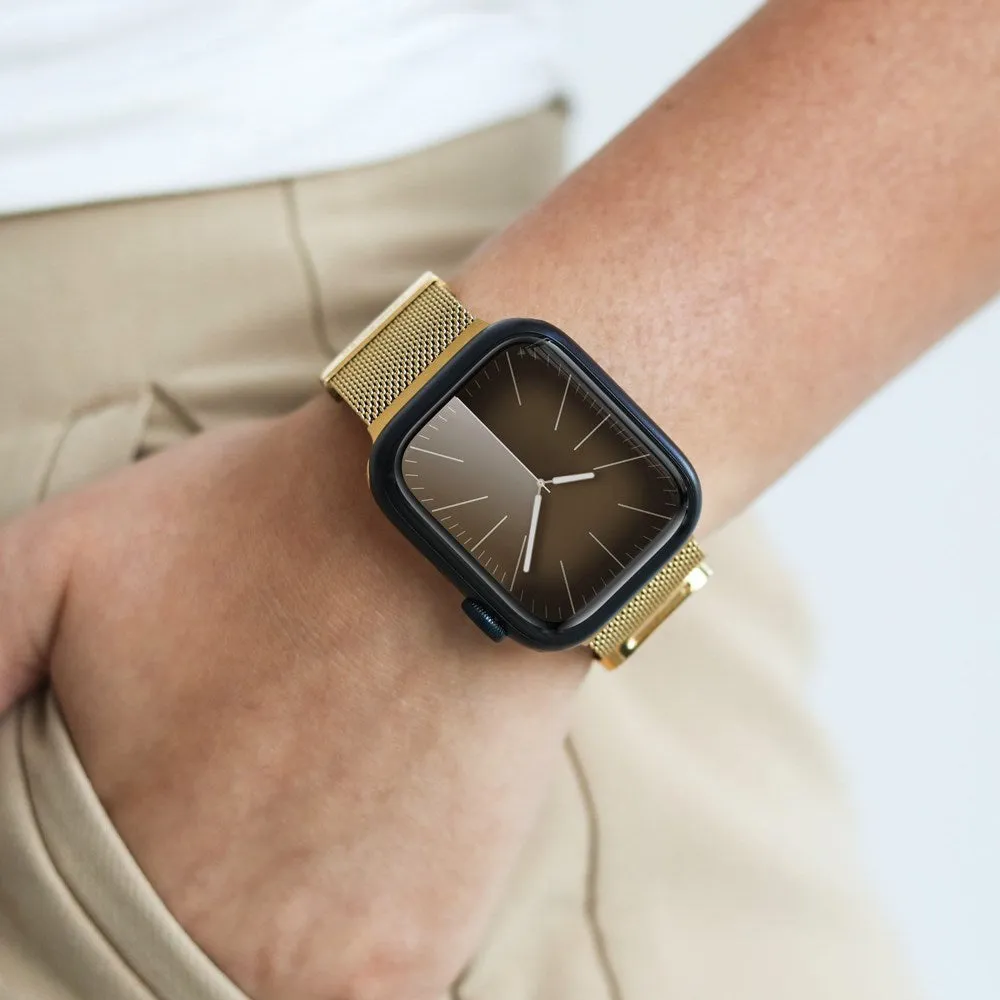 Apple Watch (42/44/SE/45/46/49mm) Vonmählen Milanese Loop 2 Rustfri Stål Rem - Guld