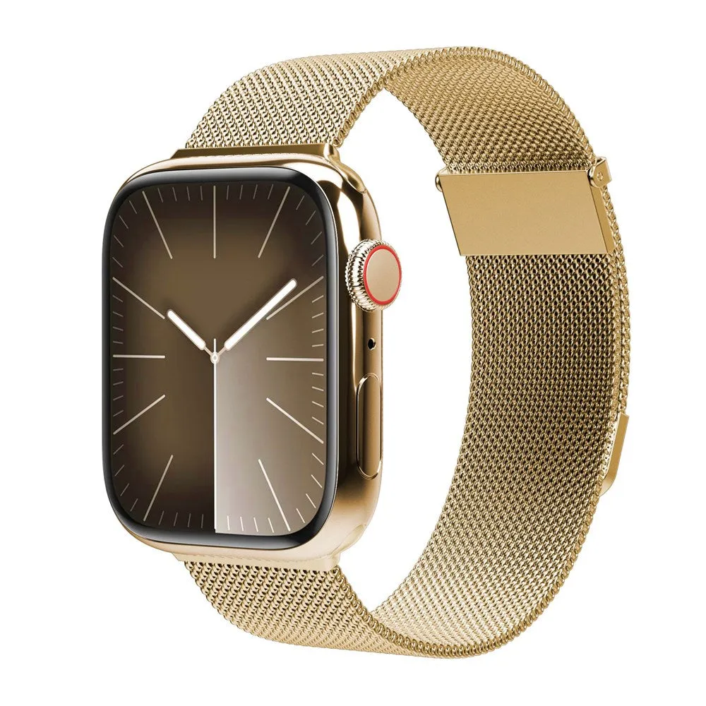 Apple Watch (42/44/SE/45/46/49mm) Vonmählen Milanese Loop 2 Rustfri Stål Rem - Guld