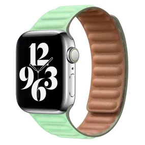 Apple Watch (42/44/SE/45/49mm) Lippa Magnetisk Læder Rem - Turkis
