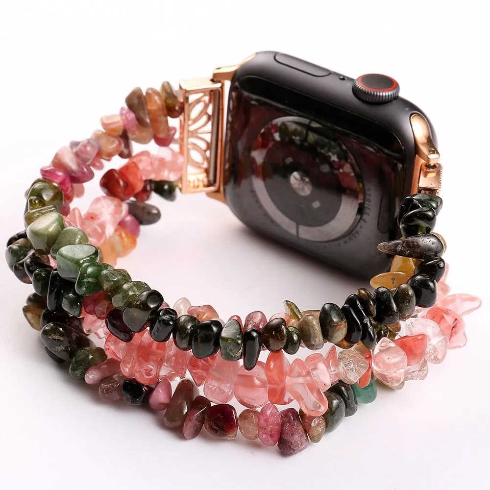 Apple Watch (45mm) natural stones style watch strap - Multicolor