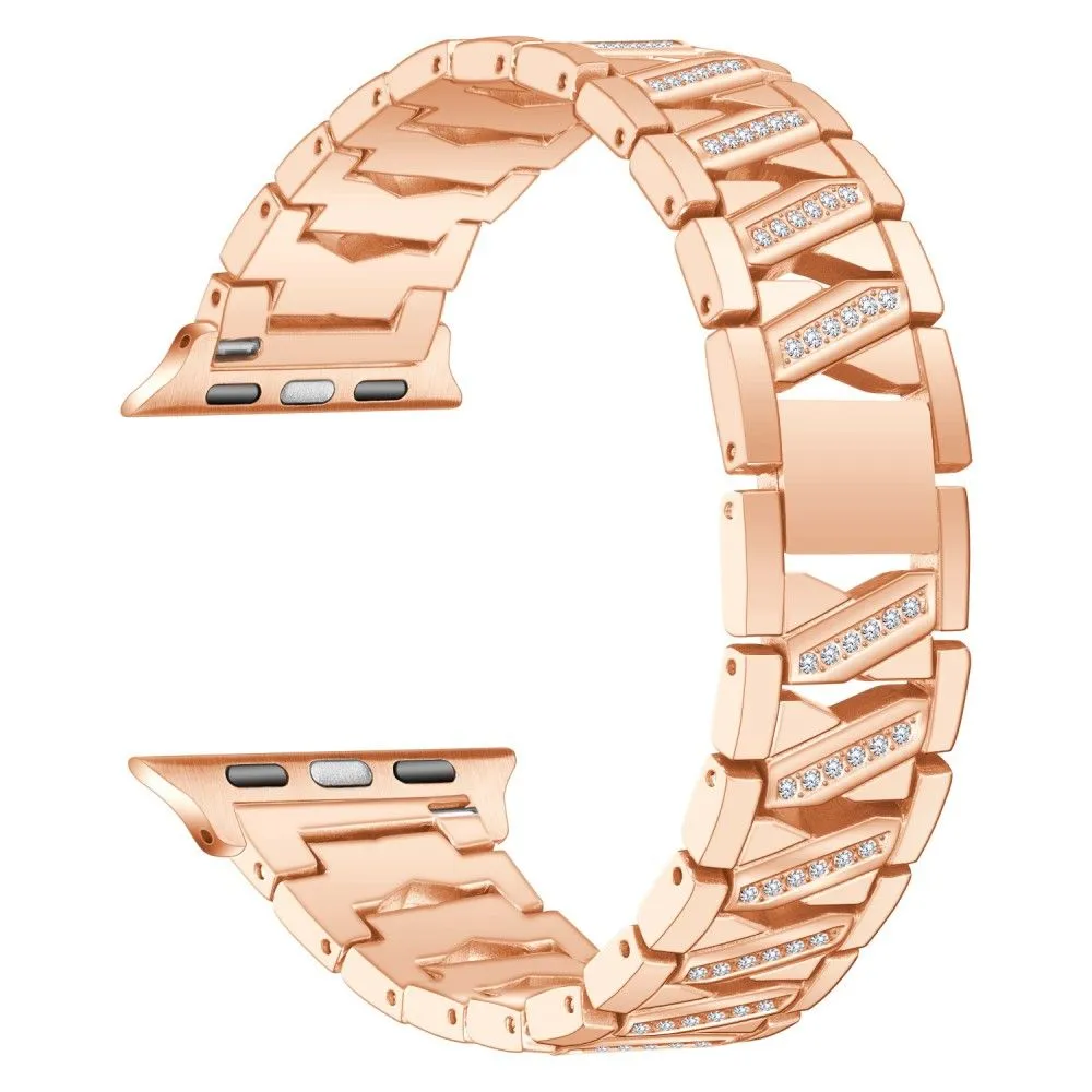 Apple Watch (45mm) rhinestone X design watch strap - Rose Gold