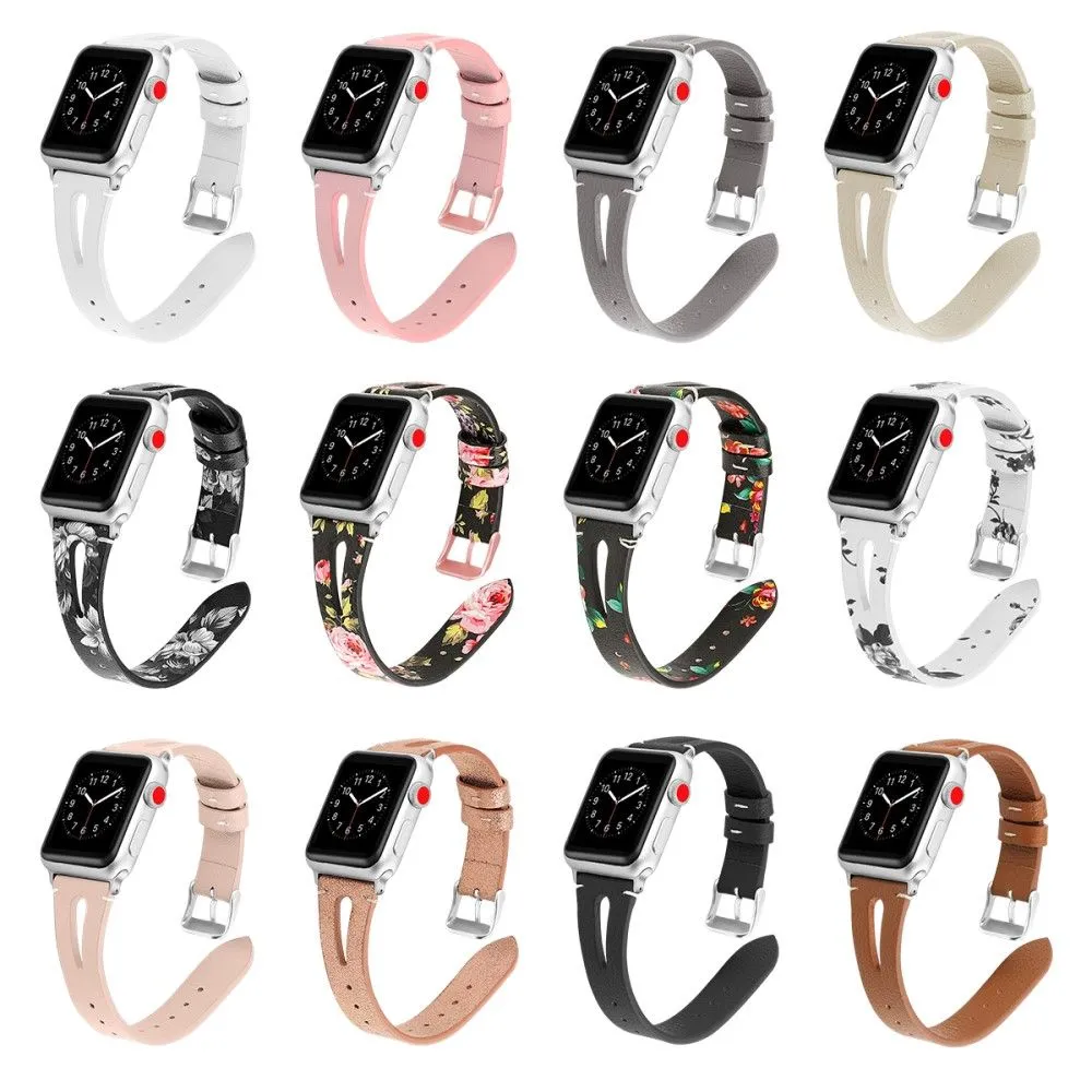 Apple Watch (45mm) top layer cowhide genuine leather watch strap - Beige