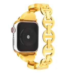 Apple Watch (45mm) unique rhinestone décor stainless steel watch strap - Gold