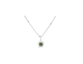 August Birthstone Necklace - Silver