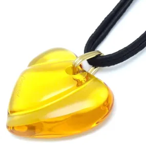 Baccarat Crystal Heart Choker Necklace Topaz