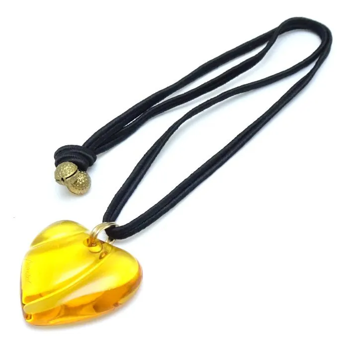 Baccarat Crystal Heart Choker Necklace Topaz