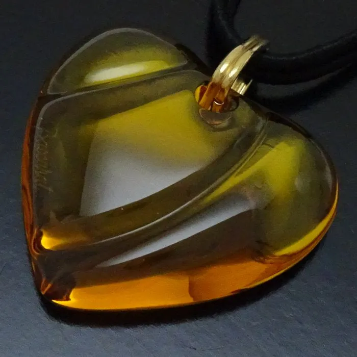 Baccarat Crystal Heart Choker Necklace Topaz
