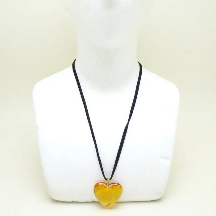 Baccarat Crystal Heart Choker Necklace Topaz