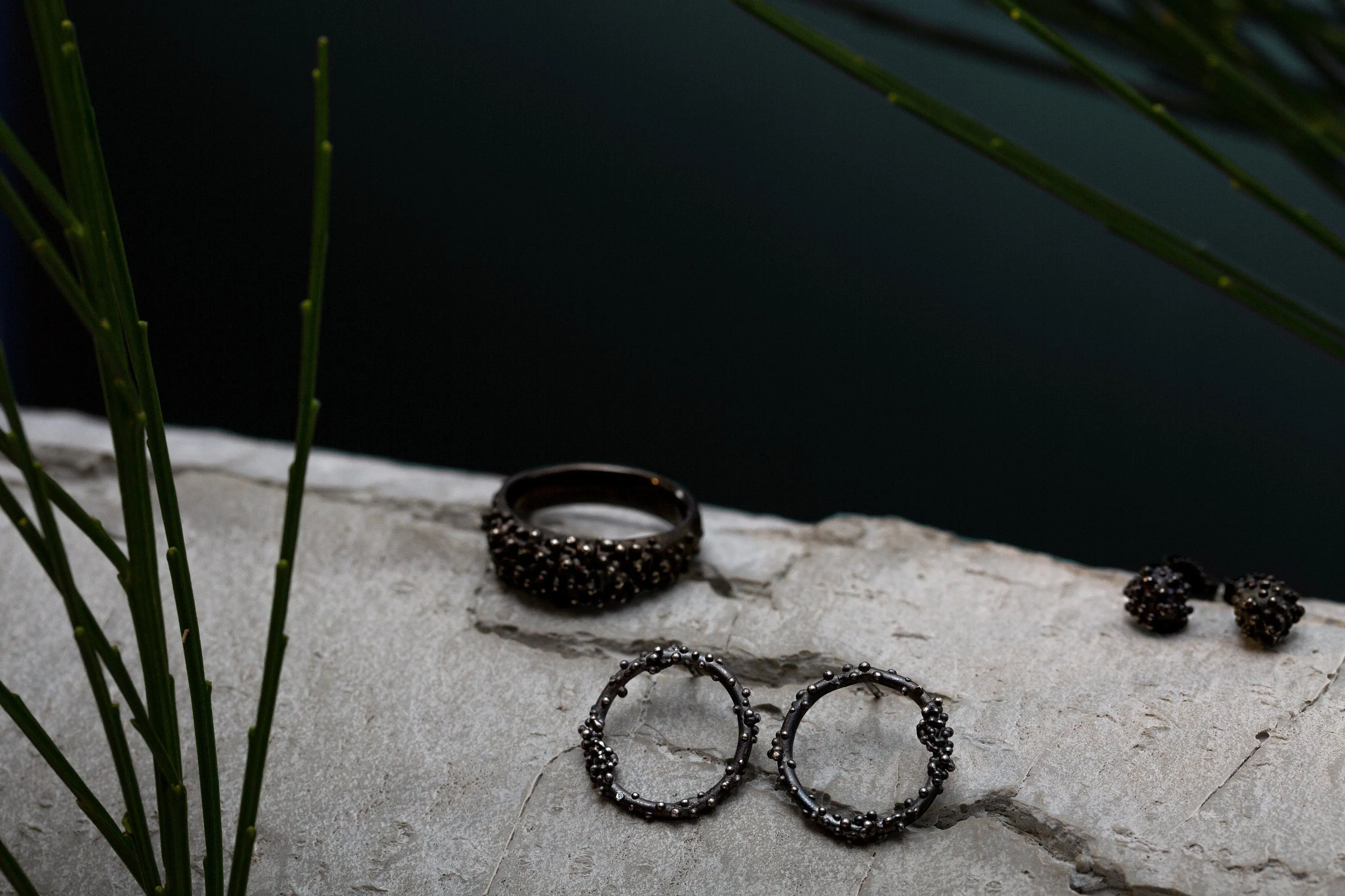 Beaded Black Earrings
