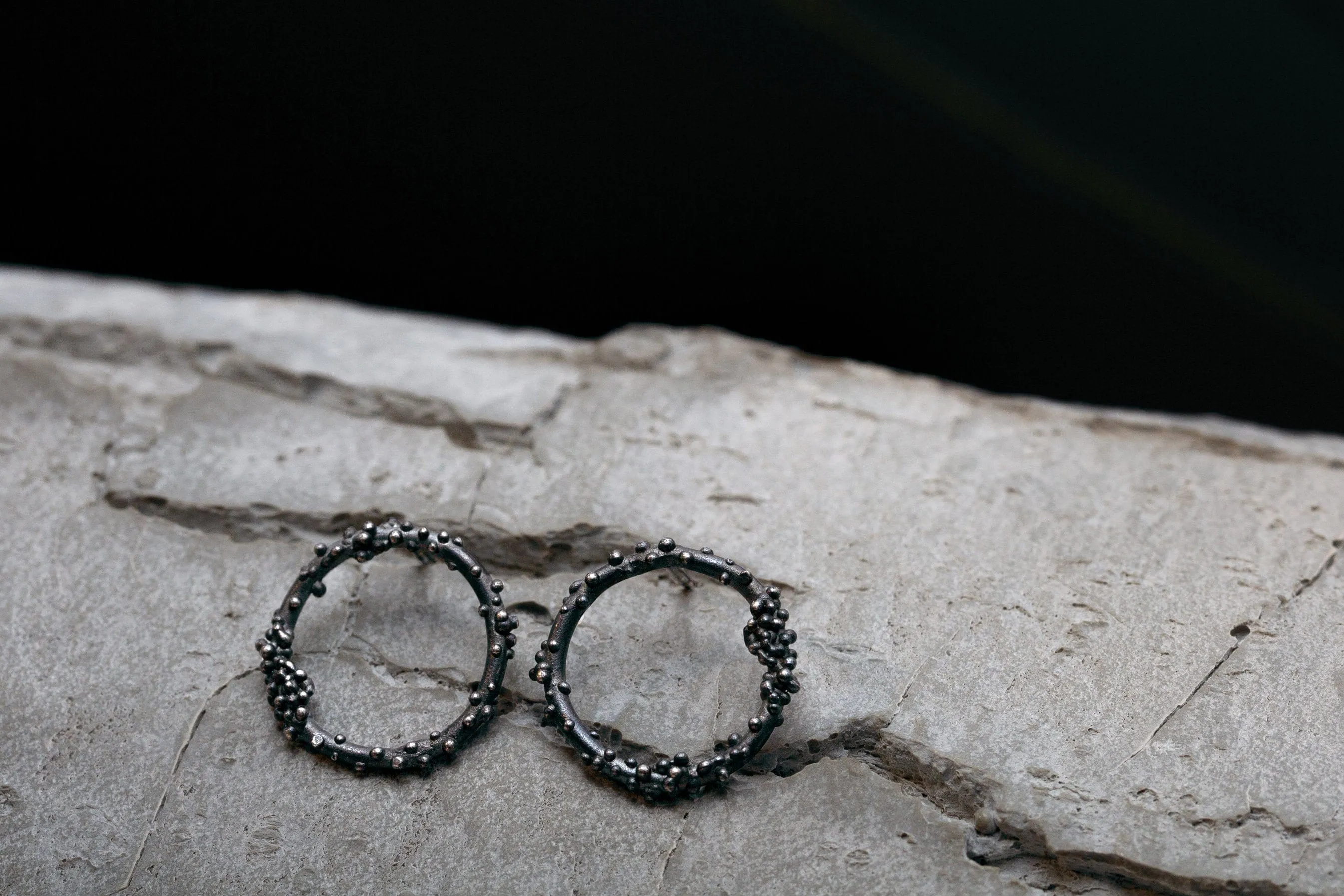 Beaded Black Earrings