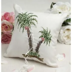Beautiful Palm Tree Beach Ring Pillow