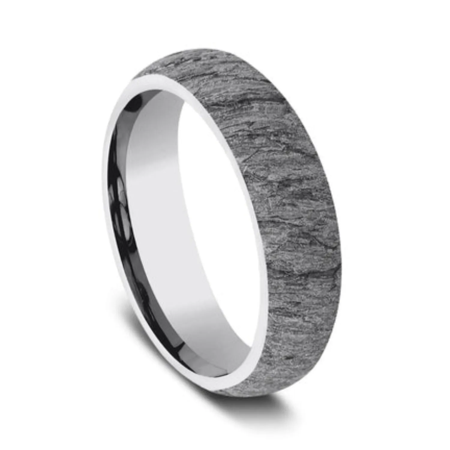 Benchmark "The Cascade" 6MM Lava Rock Textured Wedding Band