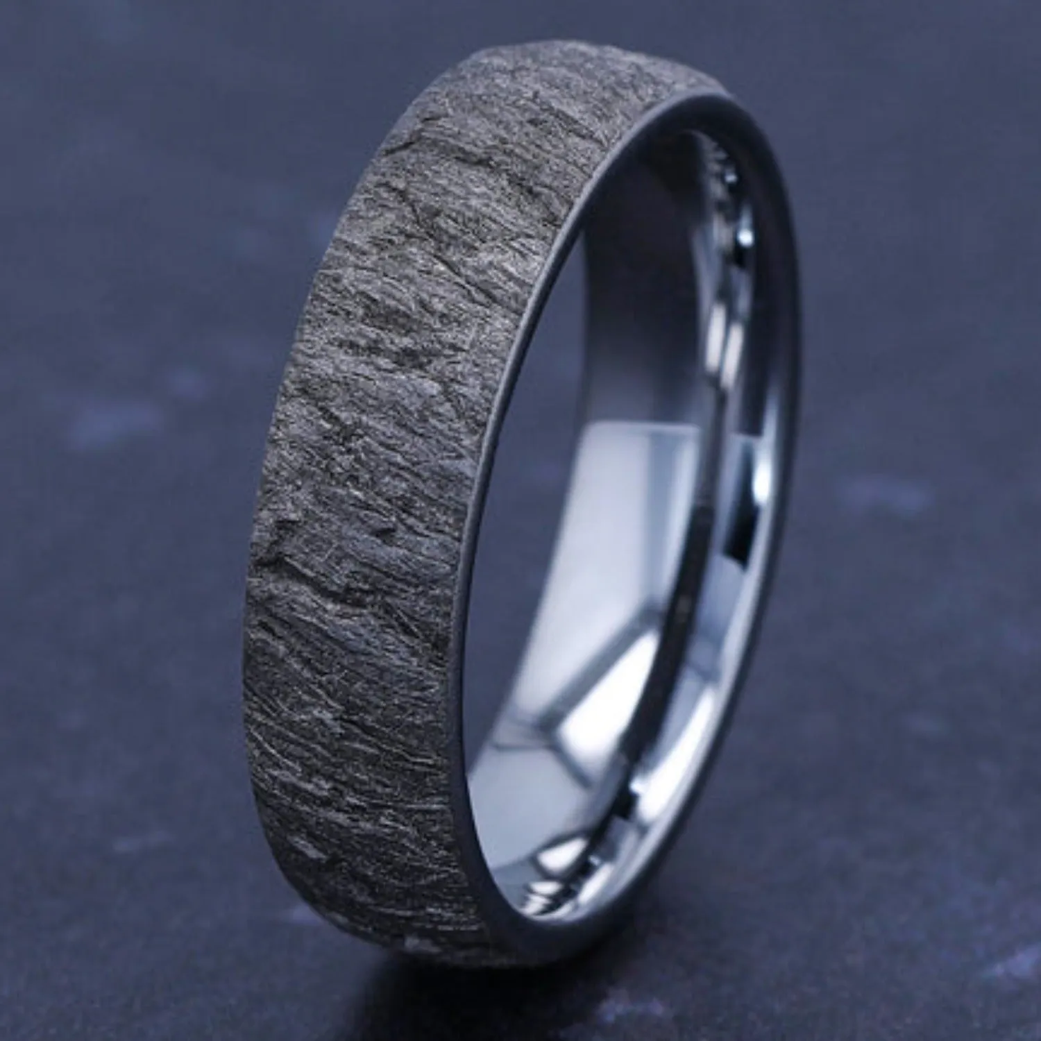 Benchmark "The Cascade" 6MM Lava Rock Textured Wedding Band
