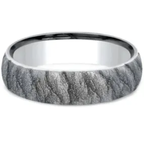 Benchmark "The Cascade" 6MM Lava Rock Textured Wedding Band