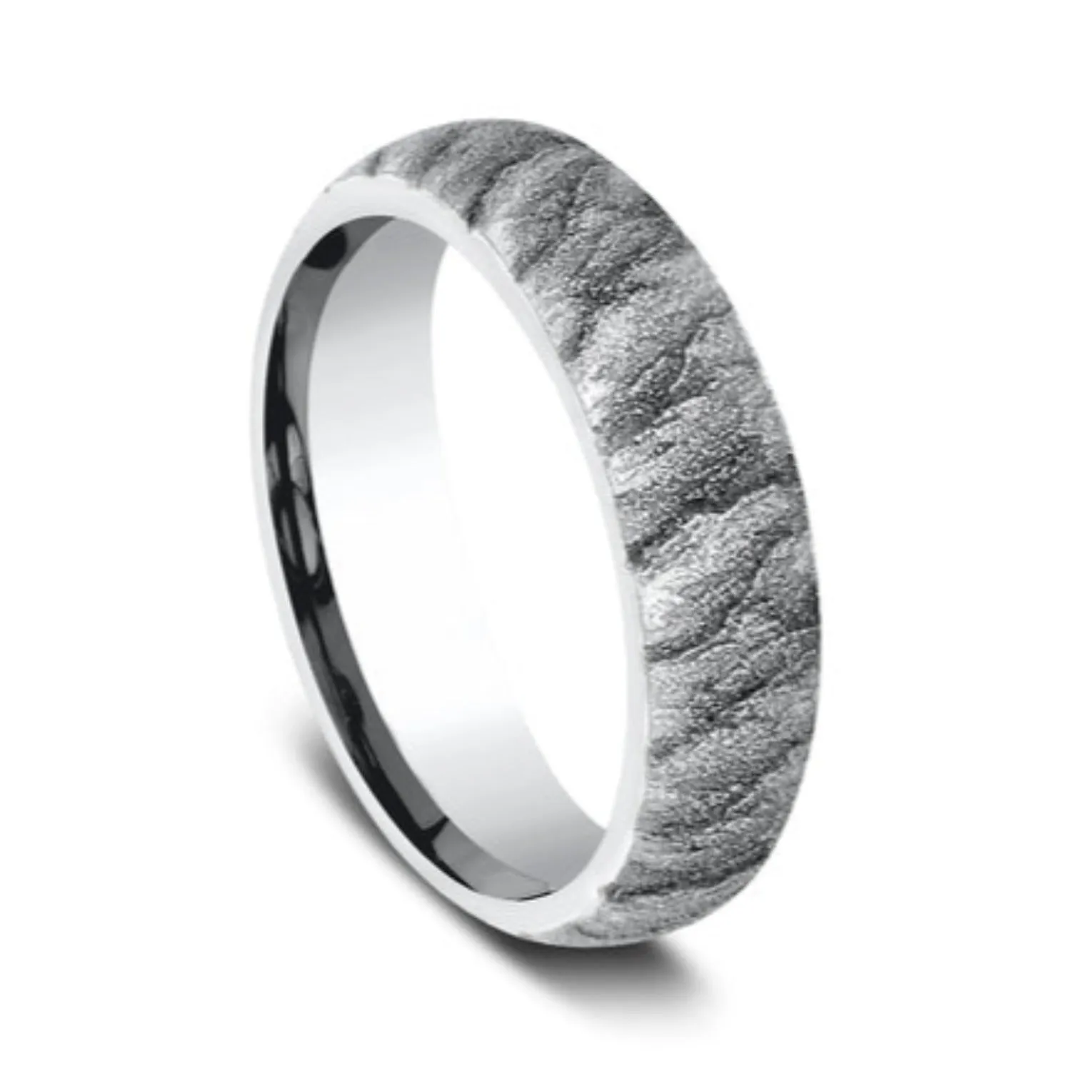 Benchmark "The Cascade" 6MM Lava Rock Textured Wedding Band