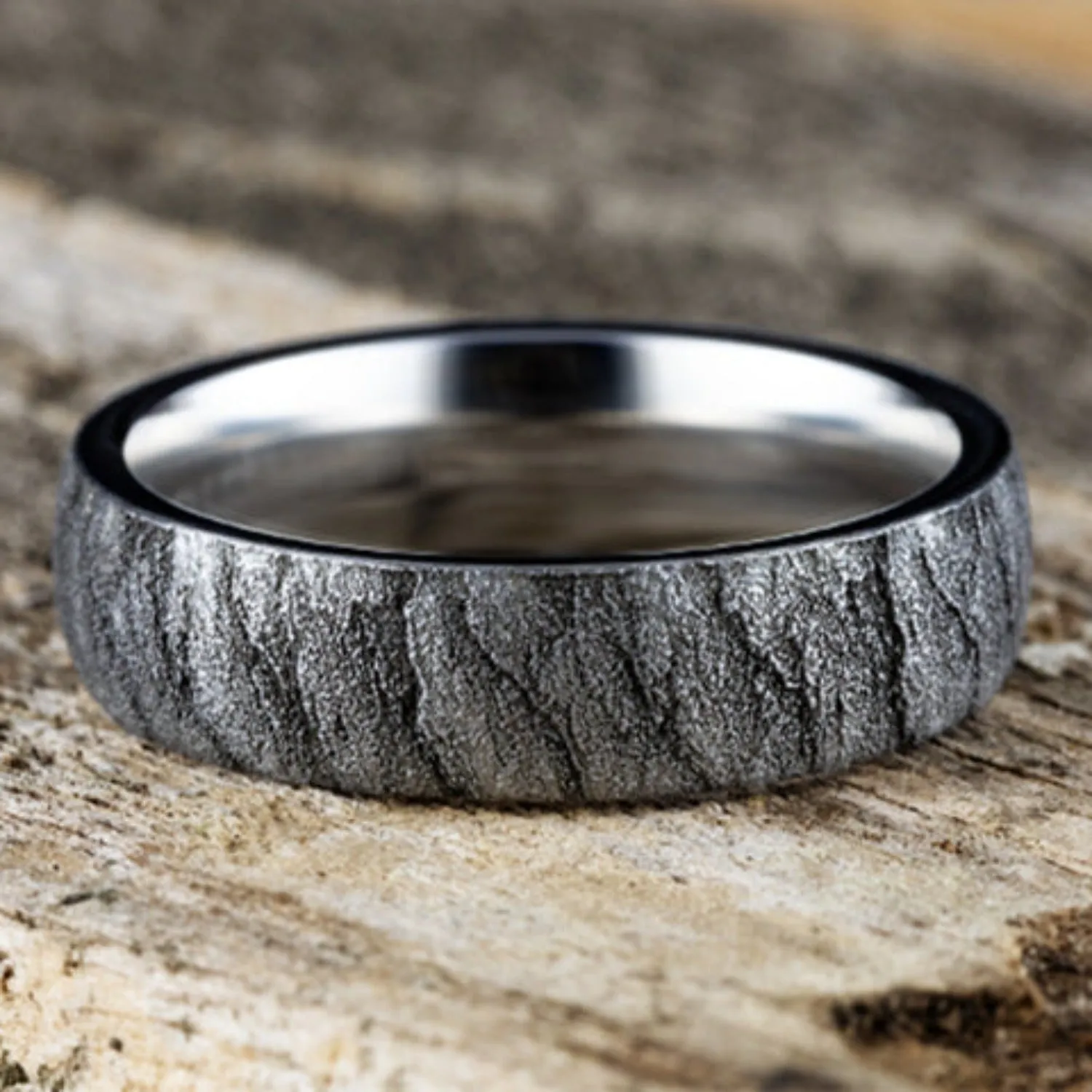 Benchmark "The Cascade" 6MM Lava Rock Textured Wedding Band