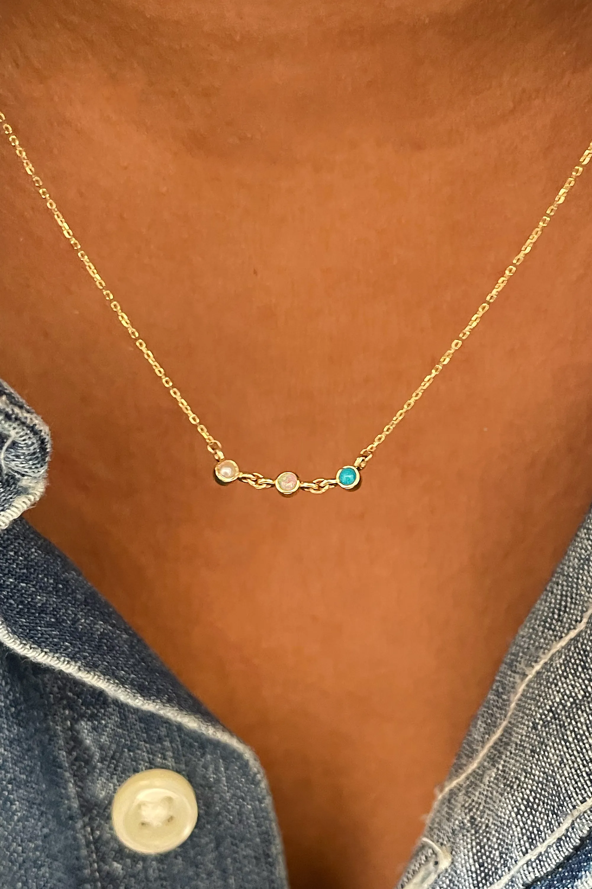 BEZEL BIRTHSTONE NECKLACE