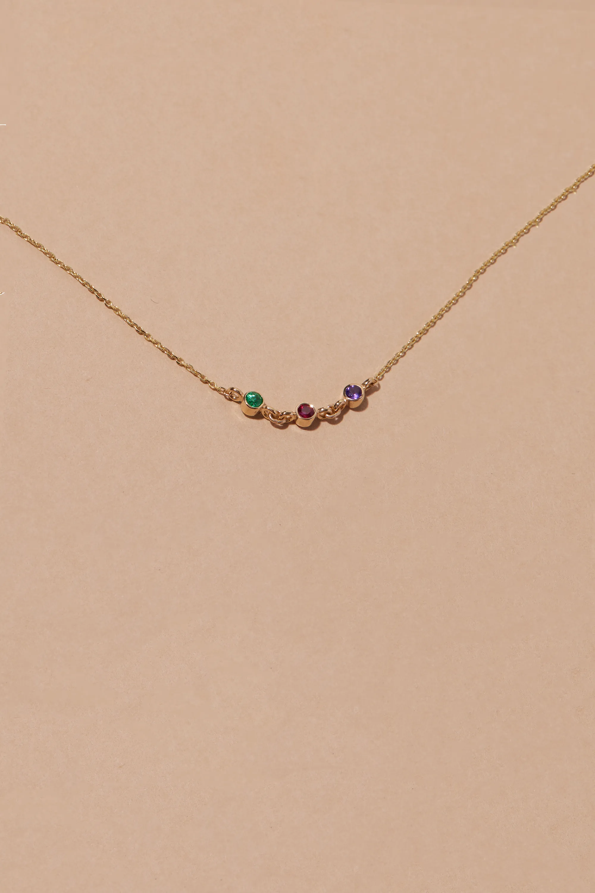 BEZEL BIRTHSTONE NECKLACE