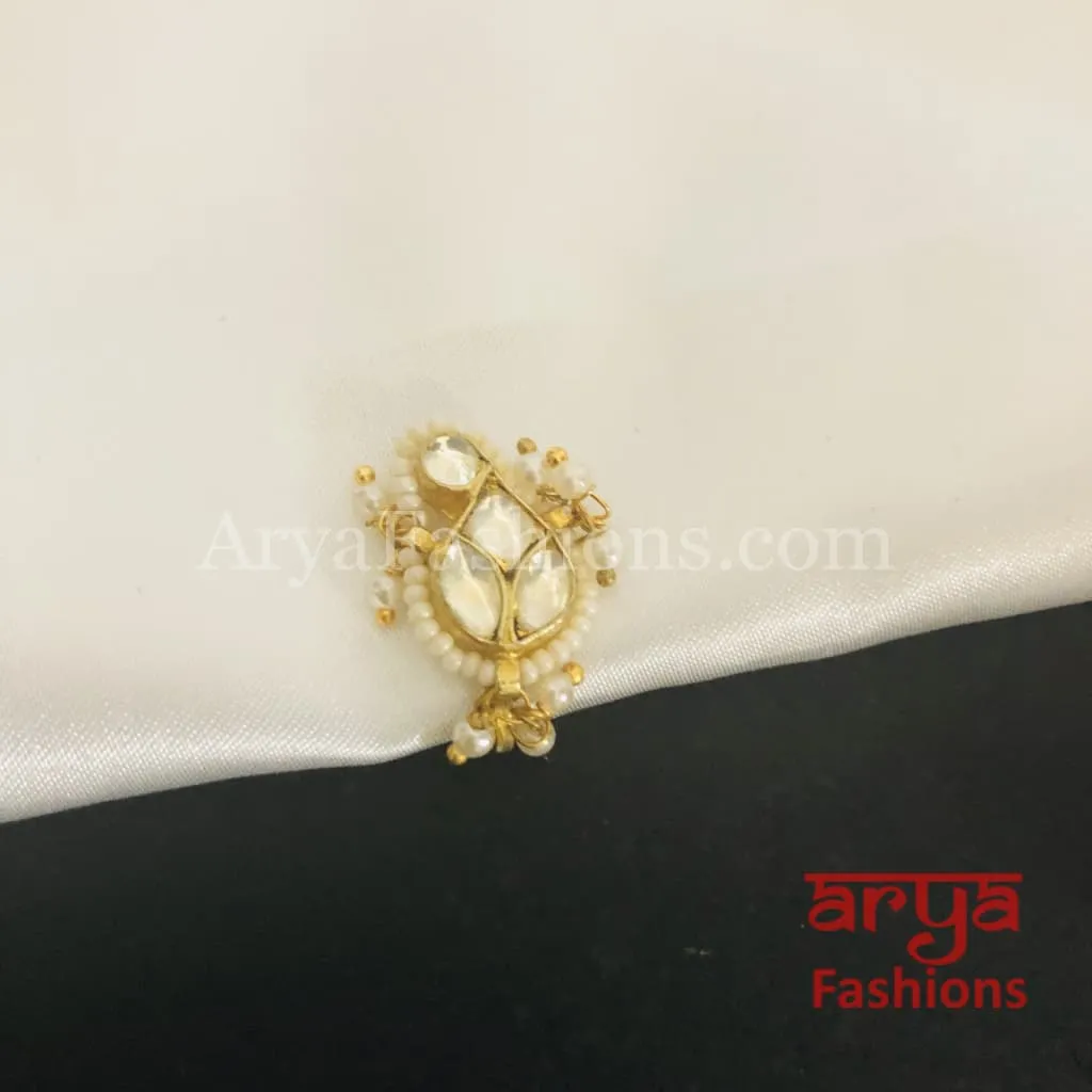 Bird Nose Clip/ Kundan CZ non piercing nose ring/ Kundan Bridal Nosepin