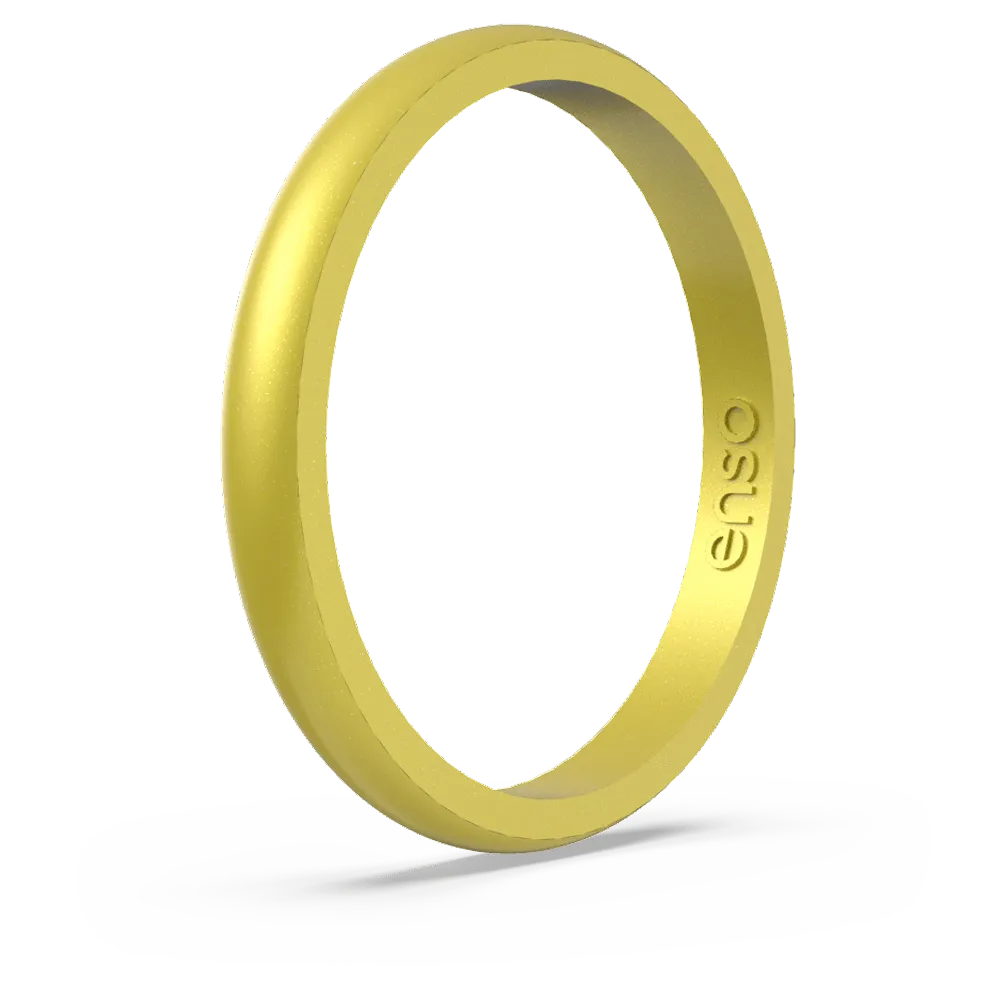 Birthstone Classic Halo Silicone Ring - Yellow Topaz