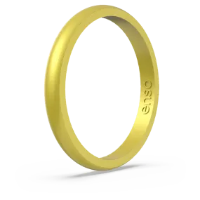 Birthstone Classic Halo Silicone Ring - Yellow Topaz