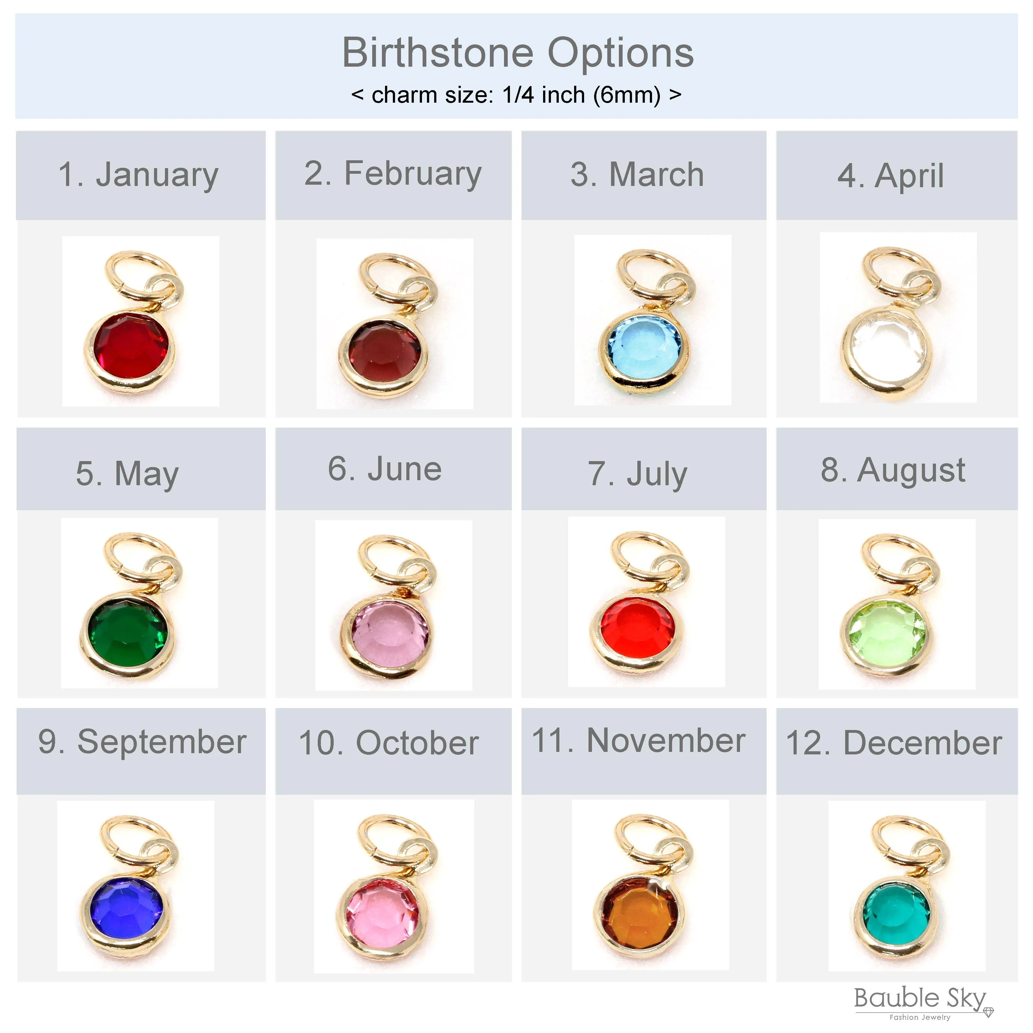 Birthstone Pave Carabiner Necklace
