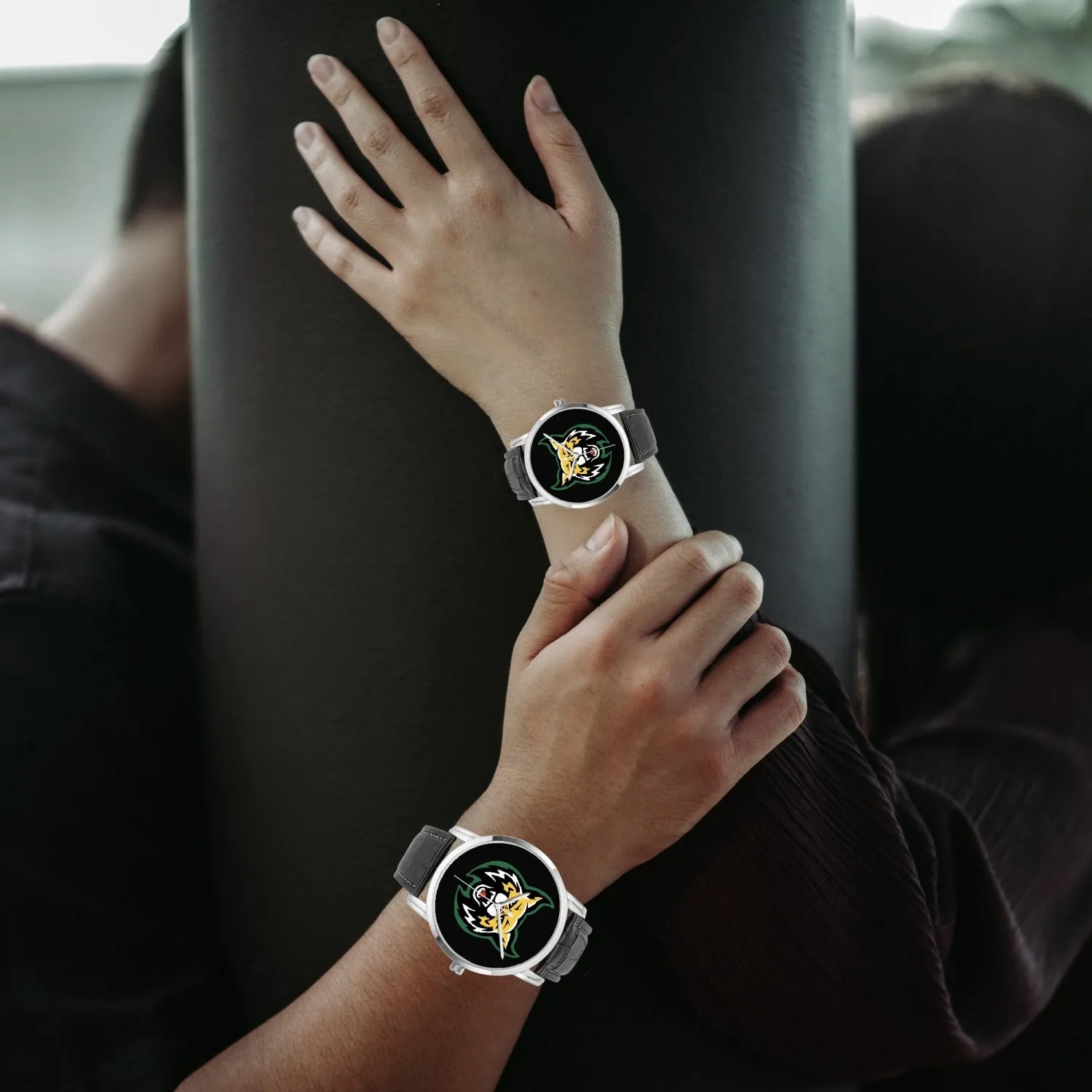 Bishop Black Instafamous Wide Type Quartz watch
