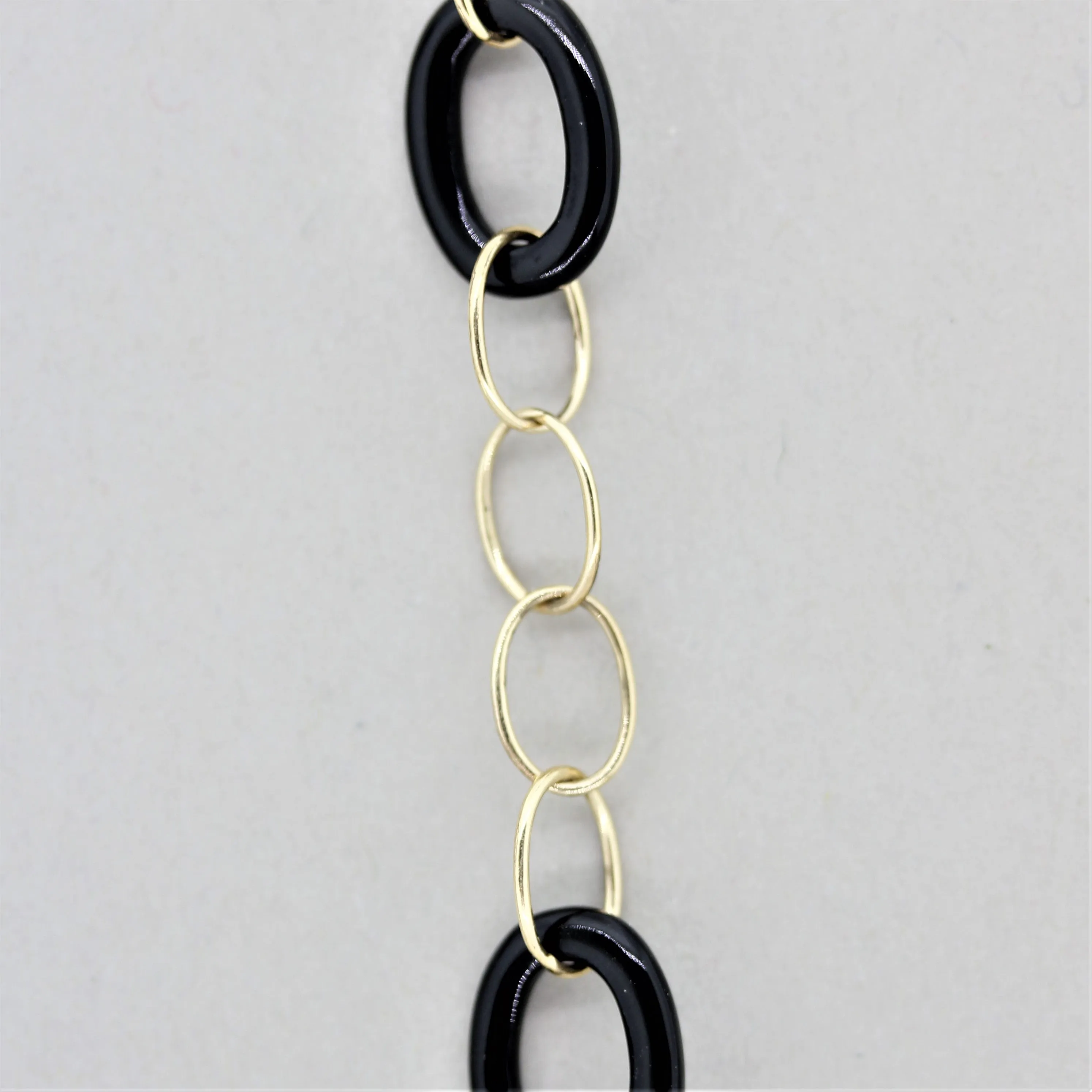 Black Onyx Gold Chain Necklace