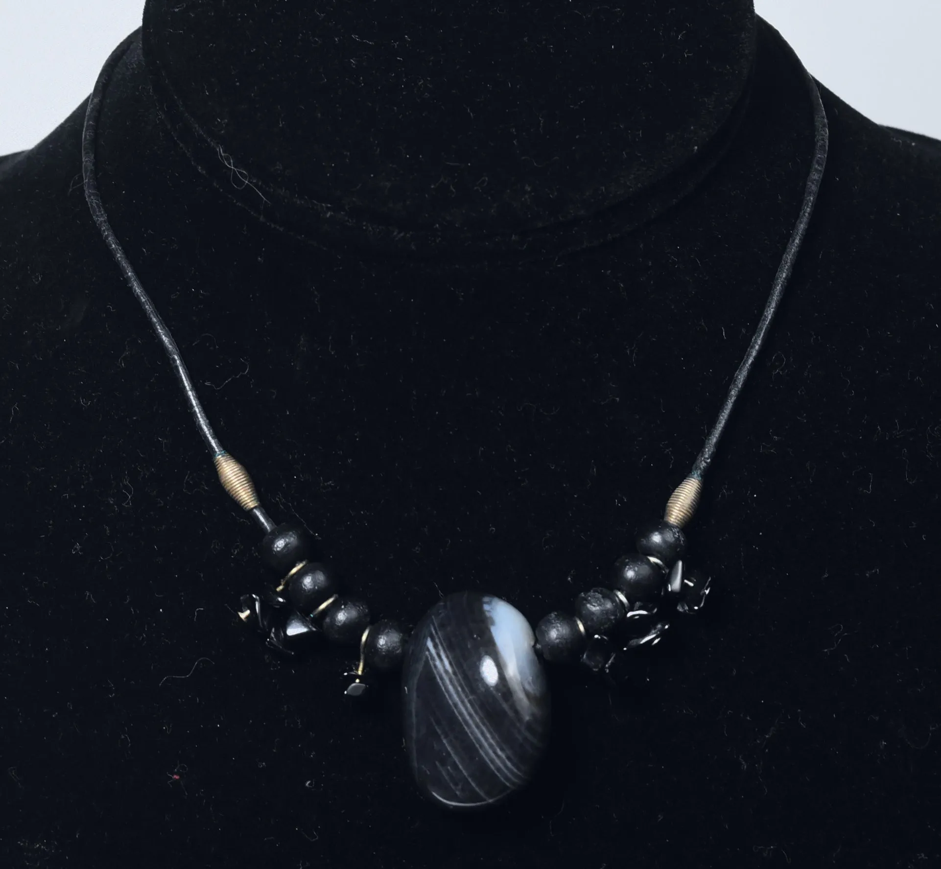 Black Onyx Pendant and Ebony Necklace