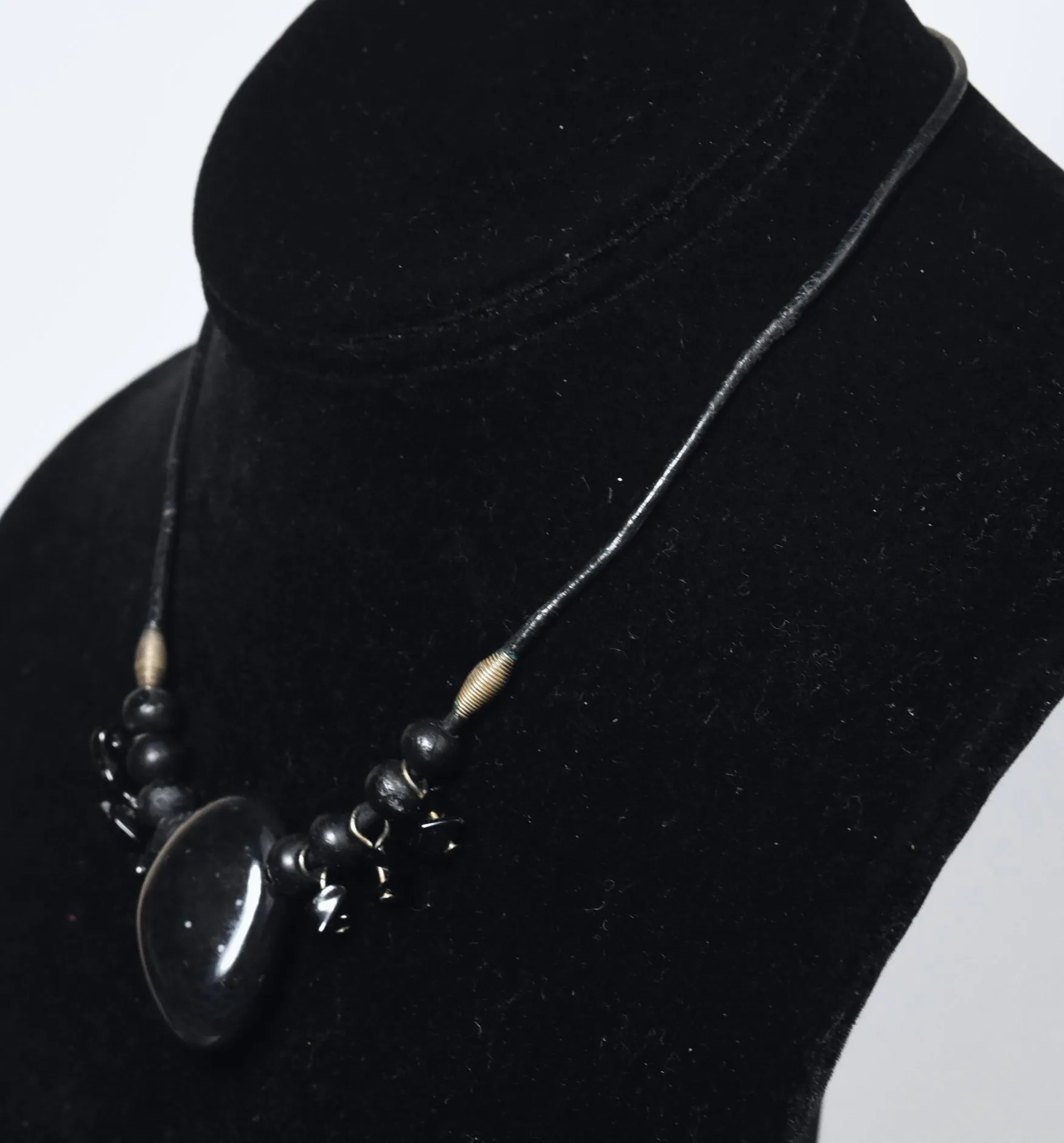 Black Onyx Pendant and Ebony Necklace