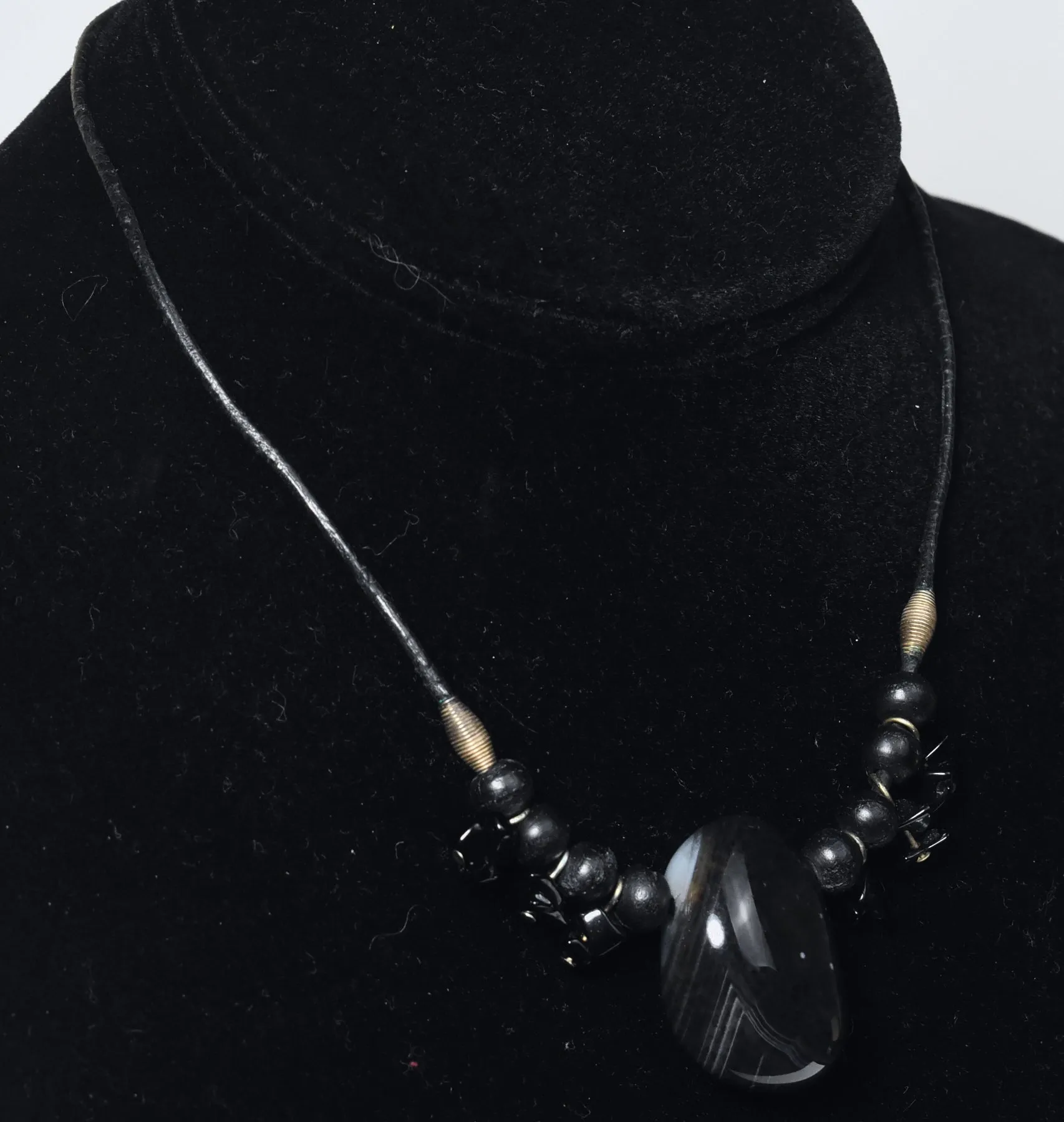 Black Onyx Pendant and Ebony Necklace