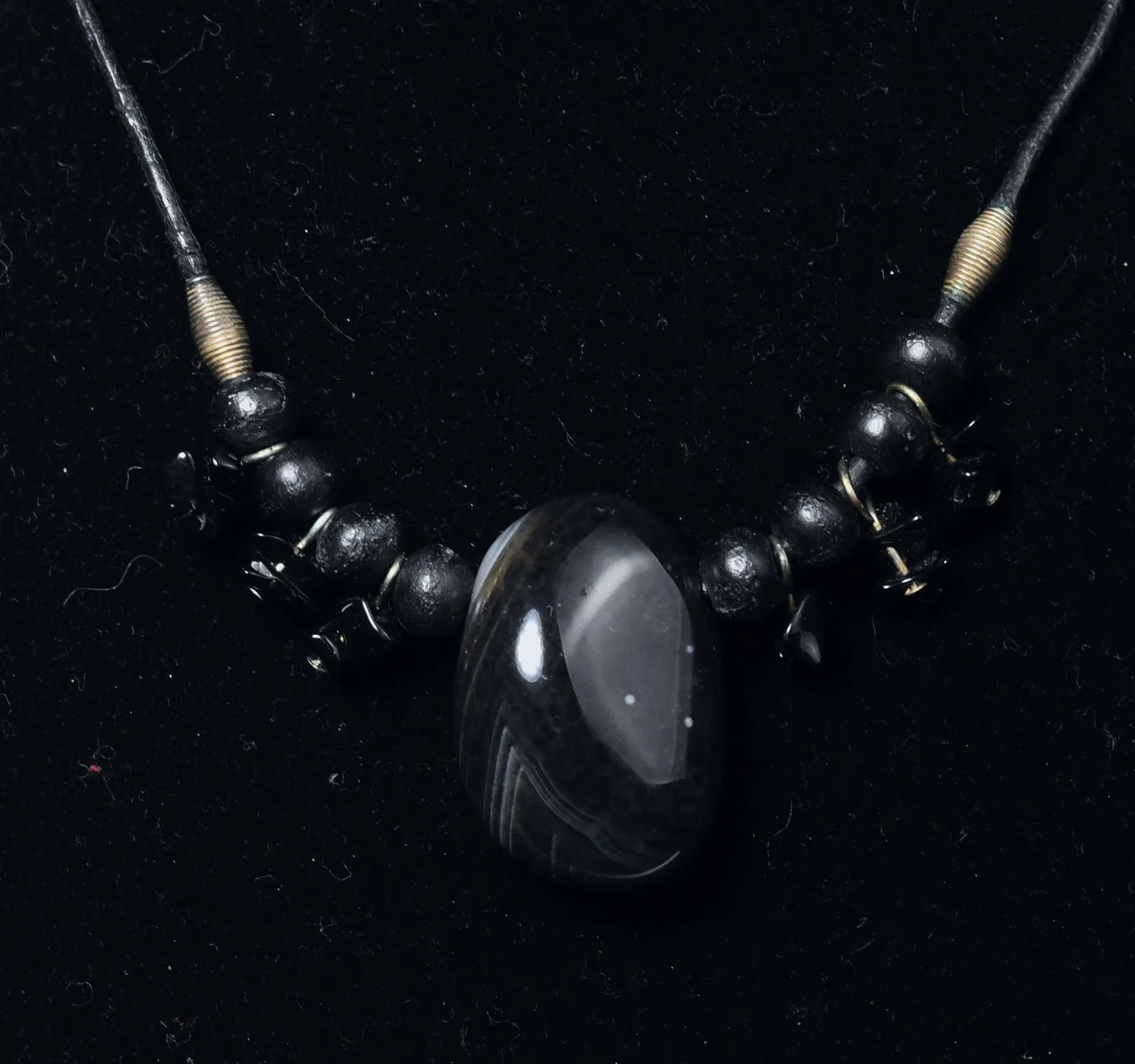 Black Onyx Pendant and Ebony Necklace