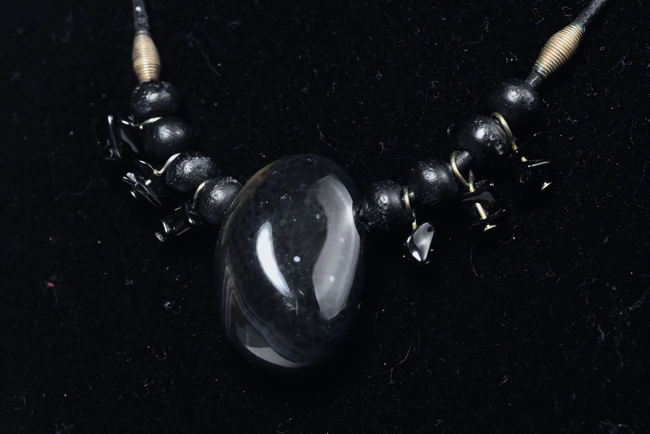 Black Onyx Pendant and Ebony Necklace