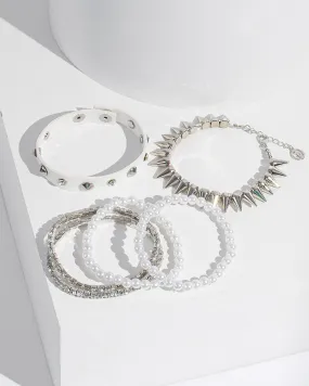 Black Pearl Crystal Stud Bracelet Pack
