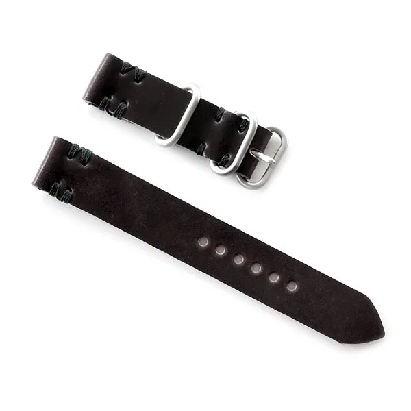 Black Shell Cordovan 2-Piece Nato Style Watch Band