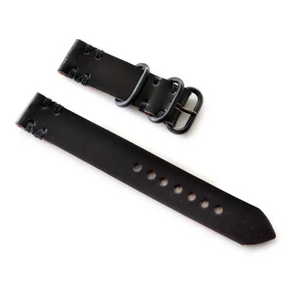 Black Shell Cordovan 2-Piece Nato Style Watch Band