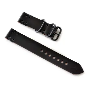 Black Shell Cordovan 2-Piece Nato Style Watch Band